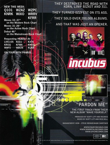 Incubus vintage rare pardon - incubus, me